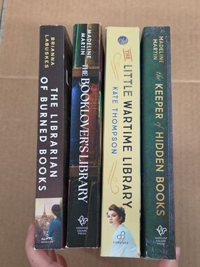 Bundle of 4 Trade Paperback Books: WWII, Library, Secret books, Forbidden, Blitz